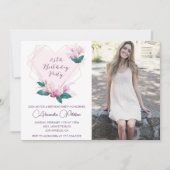 25e verjaardag uitnodigingen Elegant Boho Foto (Voorkant)