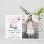 25e verjaardag uitnodigingen Elegant Boho Foto (Staand voorkant)