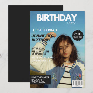 25e verjaardag Uitnodigingen Magazine Hoesje