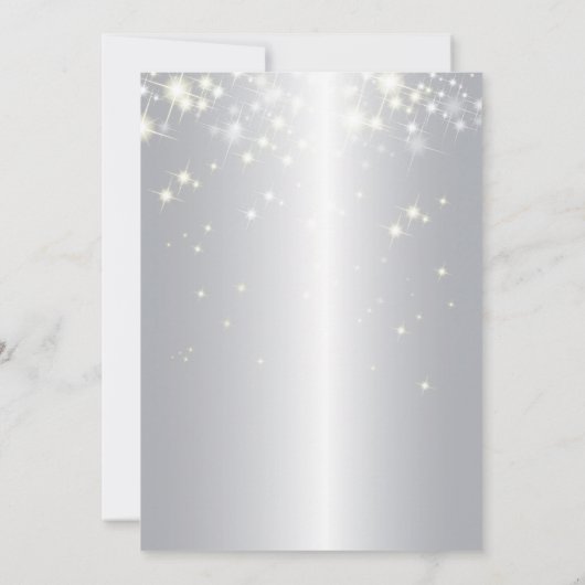25e verjaardag Uitnodigingen - Silver Sparkly nodi (Achterkant)