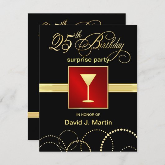 25e verjaardag Uitnodigingen van de Verzekeringspa (Voorkant / Achterkant)