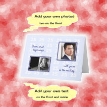 25e verjaardag uw foto's en tekst blauw