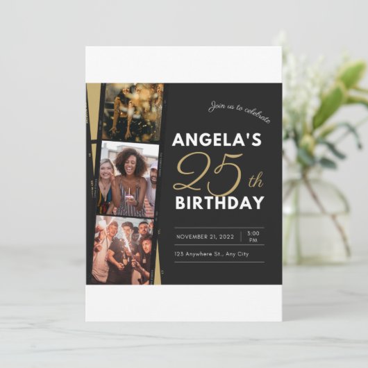 25e verjaardag van angela kaart (Staand voorkant)