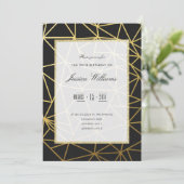 25e verjaardag van Classy Gold en Black Kaart (Staand voorkant)