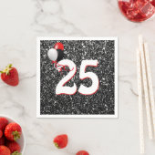 25e verjaardag van de ballonnen op Black Glitter N Servet (Insitu)