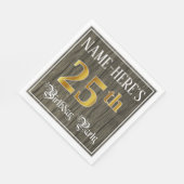 25e verjaardag van de Faux Gold & Faux Wood Servet (Hoek)