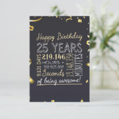 25e verjaardag van de geboortekaart - 25 jaar Gewe Bedankkaart (Staand voorkant)