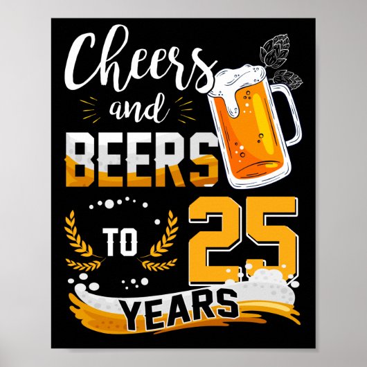 25e verjaardag van de kaasmakerij en bier tot 25 j poster (Voorkant)