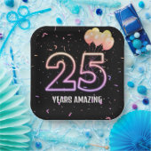 25e verjaardag van de luchtballonnen en Confetti Papieren Bordje (Feest)