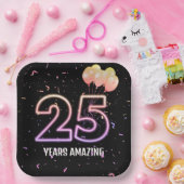 25e verjaardag van de luchtballonnen en Confetti Papieren Bordje (Feest)