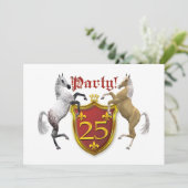 25e verjaardag van de uitnodiging van de Birthday (Staand voorkant)