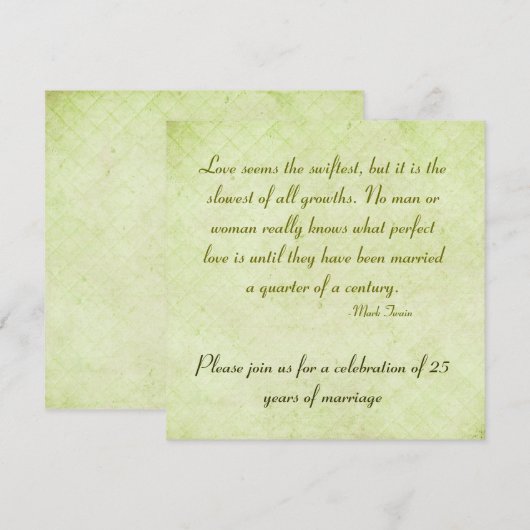 25e verjaardag van het citaat van Mark Twain Kaart (Voorkant / Achterkant)