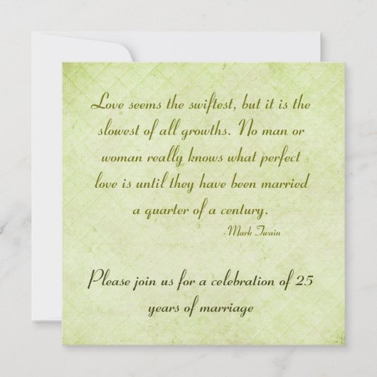 25e verjaardag van het citaat van Mark Twain Kaart (Voorkant)