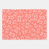 25e verjaardag van het Koraal & Witte Aantal Patro Inpakpapier Vel (Voorkant 2)