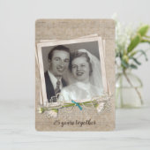 25e verjaardag van het ouderwetse fotofeest lijst kaart (Staand voorkant)