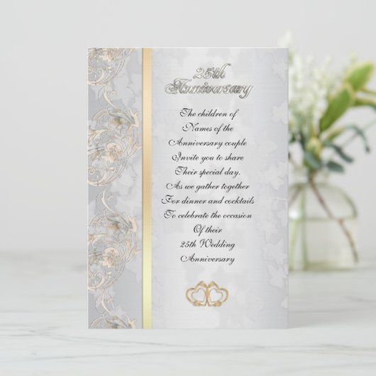 25e verjaardag van ouderschapsuitnodiging kaart (Staand voorkant)