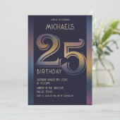 25e verjaardag van paarse en gouden kaart (Staand voorkant)