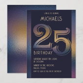 25e verjaardag van paarse en gouden kaart (Voorkant / Achterkant)