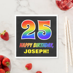 25e verjaardag: Vet, Vun, eenvoudig, regenboog 25 Servet