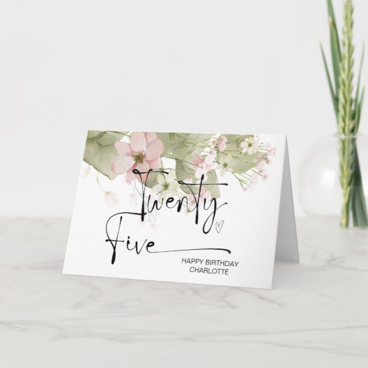 25e verjaardag Vijfentwintig Gelukkige Verjaardag Kaart (Voorkant)