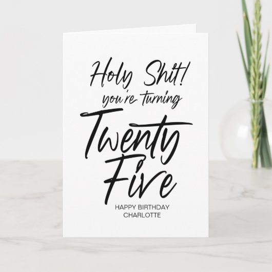 25e verjaardag vijfentwintigste gelukkige verjaard kaart (Voorkant)