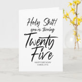 25e verjaardag vijfentwintigste gelukkige verjaard kaart (Gele Bloem)