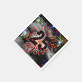 25e verjaardag vuurwerk in wolken luiers servet (Hoek)