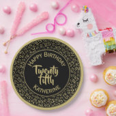 25e verjaardag Willekeurig Getal Patroon 25 Zwart/ Papieren Bordje (Feest)