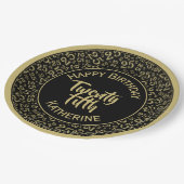 25e verjaardag Willekeurig Getal Patroon 25 Zwart/ Papieren Bordje (Gekanteld)