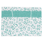 25e Verjaardag Willekeurig Nummer Patroon Turquois Groot Cadeauzakje (Achterkant)