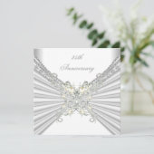 25e verjaardag Witte Zilveren Parel Jewel 2 Kaart (Staand voorkant)