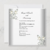 25e verjaardag Witte Zilveren Parel Jewel 2 Kaart (Achterkant)