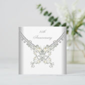 25e verjaardag Witte Zilveren Parel Jewel Kaart (Staand voorkant)