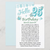 25e verjaardag Word Search Game (Voorkant / Achterkant)