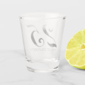 25e Verjaardag Zilver Bruiloft Jubileum Shot Glas (Achterkant)