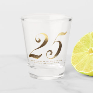 25e Verjaardag Zilver Bruiloft Jubileum Shot Glas
