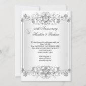 25e verjaardag Zilver Wit Diamanten Harten 2 Kaart (Achterkant)