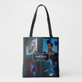 25e verjaardag zwart foto collage vrouw crossbody tote bag (Voorkant)
