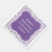 25e verjaardag zwart/wit beugel nummer patroon servet (Hoek)