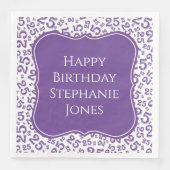 25e verjaardag zwart/wit beugel nummer patroon servet (Voorkant)