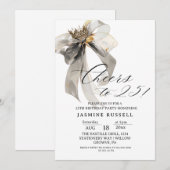 25e verjaardag zwart-wit kaart (Voorkant / Achterkant)