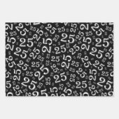 25e verjaardag zwart-wit nummerpatroon 25 inpakpapier vel (Voorkant)