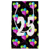 25e Verjaardagsballonnen en Confetti Kleine Gift B Klein Cadeauzakje (Voorkant)