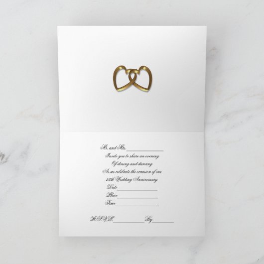 25e verjaardagsfeest uitnodiging zilver (Binnen)