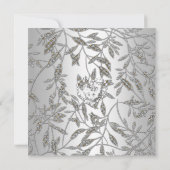 25e verjaardagsfeestje damast zilver grijs 2 kaart (Achterkant)