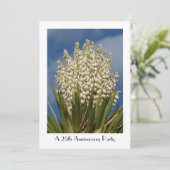 25e verluetingsfeest Bloeiende Yucca Kaart (Staand voorkant)