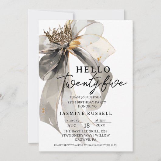 25e vijfentwintig verjaardagsfeest vrouwen kaart (Voorkant)