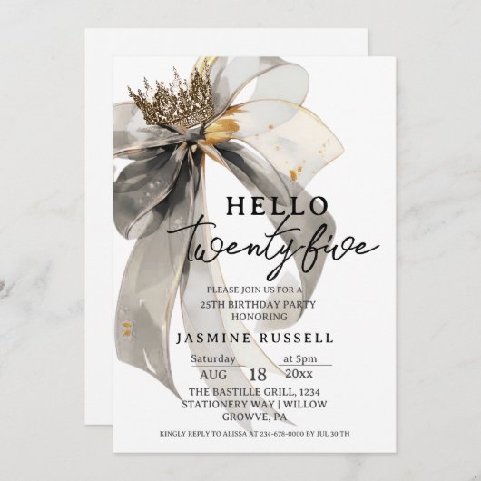 25e vijfentwintig verjaardagsfeest vrouwen kaart (Voorkant / Achterkant)