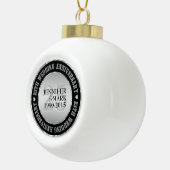 25e weddenschap Jubileum metallisch zilver en zwar Keramische Bal Ornament (Rechts)