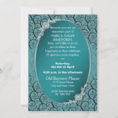 25E WEDDING JUBILEUM INVITATIONS - BLAUWGROEN/BLUE KAART (Achterkant)